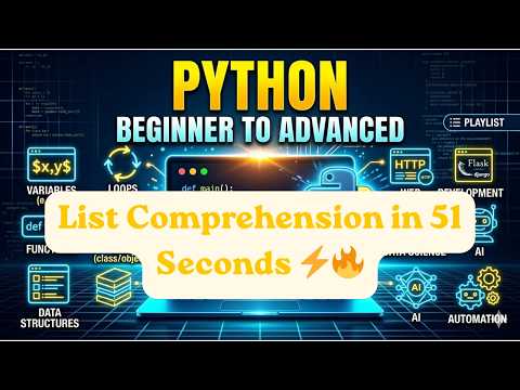 List Comprehension in 51 Seconds ⚡🔥 | Python Shortcut Trick! #coding #python #programming #list