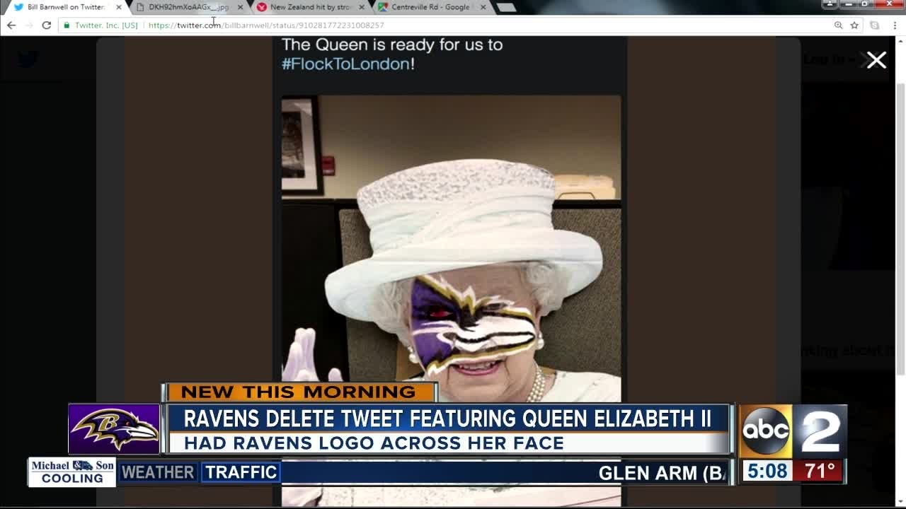 Ravens delete tweet featuring Queen Elizabeth II