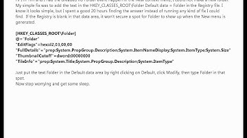 "Folder" text in menu is missing after right clicking in windows pane, then clicking "New"