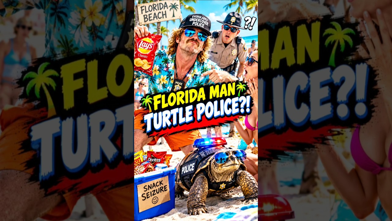 Florida Man Makes His TURTLE a Cop! 🐢🚨😂#FloridaMan #TurtlePolice #FunnyShorts #BeachComedy #comedy