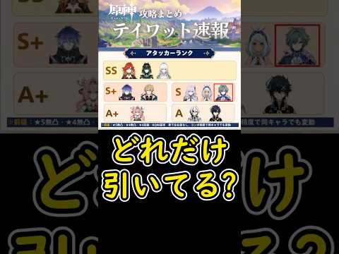 【原神】アタッカーランクのキャラ、どれだけ引いてる?#shorts