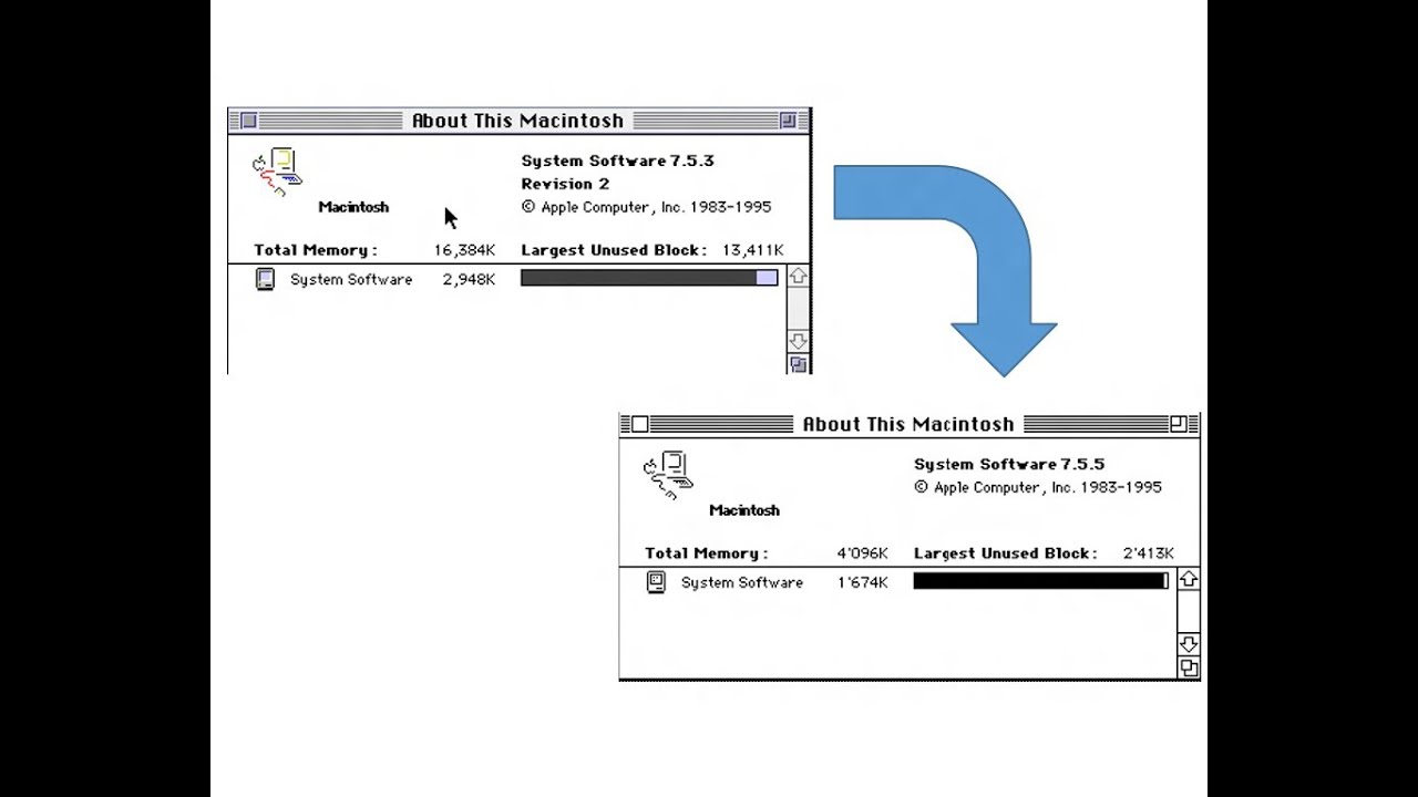 Updating Macintosh System 7.5.3 to 7.5.5 on Mini vMac - YouTube