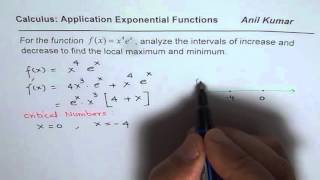 Increase decrease interval local maximum minimum of exponential funstion