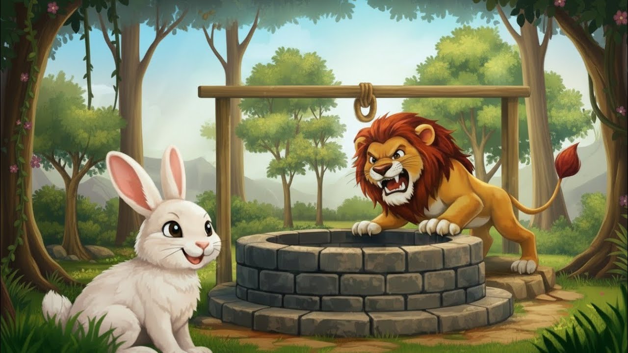The Clever Rabbit Outsmarts the Angry Lion | Moral Story About Intelligence & Bravery 🦁🐰