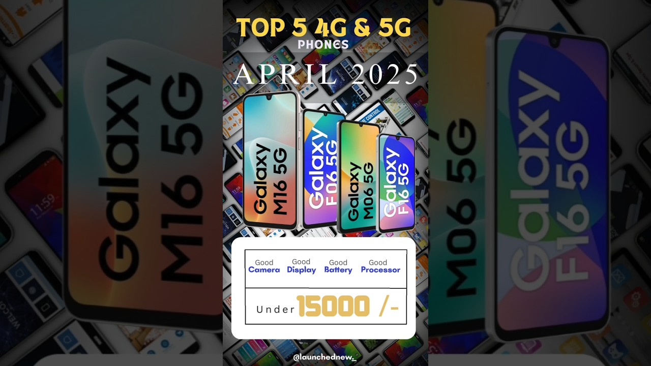 Samsung Top⚡️5 Best 4G & 5G Mobile Phones BUY Under 15,000 Rs. April 2025 INDIA || Launched New ||