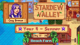Cozy Stardew Valley Longplay | Summer Year 4 Day 15-28 | Sleep/Study Aid | No Commentary