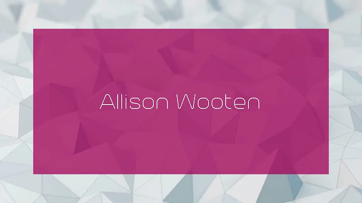 Allison Wooten - appearance