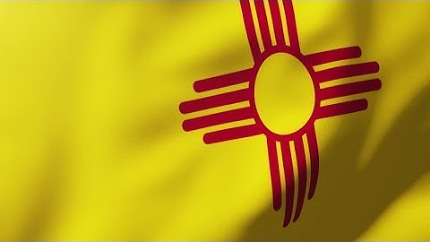 4K new mexico flag waving in the wind. Looping sun rises style. Animation loop Stock video