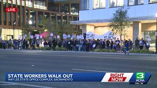 Download lagu California state workers stage one-day strike over contract disputes