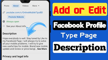 How To Add Description On Facebook Page 2025 | Add Description On Facebook Profile Type Page