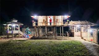 Full Video Timelapse - Building Bamboo House All by Herself in Almost a Year | From Start to Finish