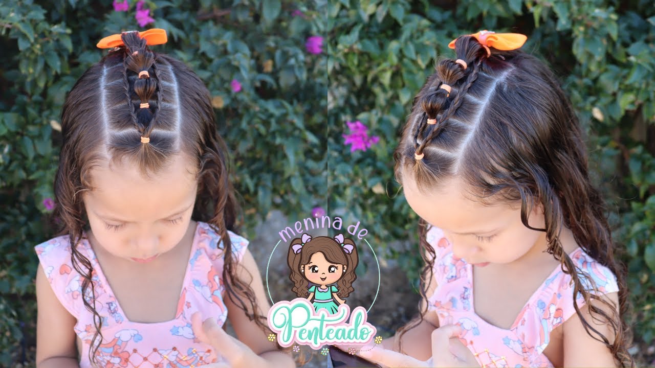 Um lindo penteado escolar para sua princesa arrasar😍😘 #penteadosfac