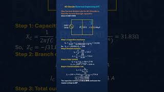 How to find current through capacitor in parallel AC circuit with 240V AC 50 Hz source feeding 50 oh