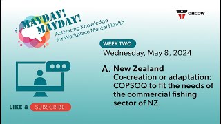 Mayday Mayday Week 2.A: COPSOQ and the the commercial fishing sector of New Zealand