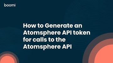 How to Generate an Atomsphere API token for calls to the Atomsphere API
