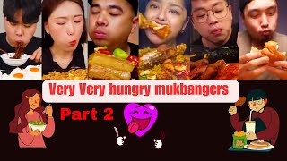 When mukbangers are really hungry part 2 | very very  hungry mukbangers #asmr #mukbangers #mukbang