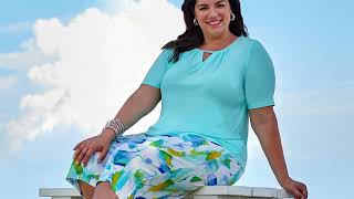 Nina Leonard 2Piece Crystal Detail Top And Cropped Pant ...