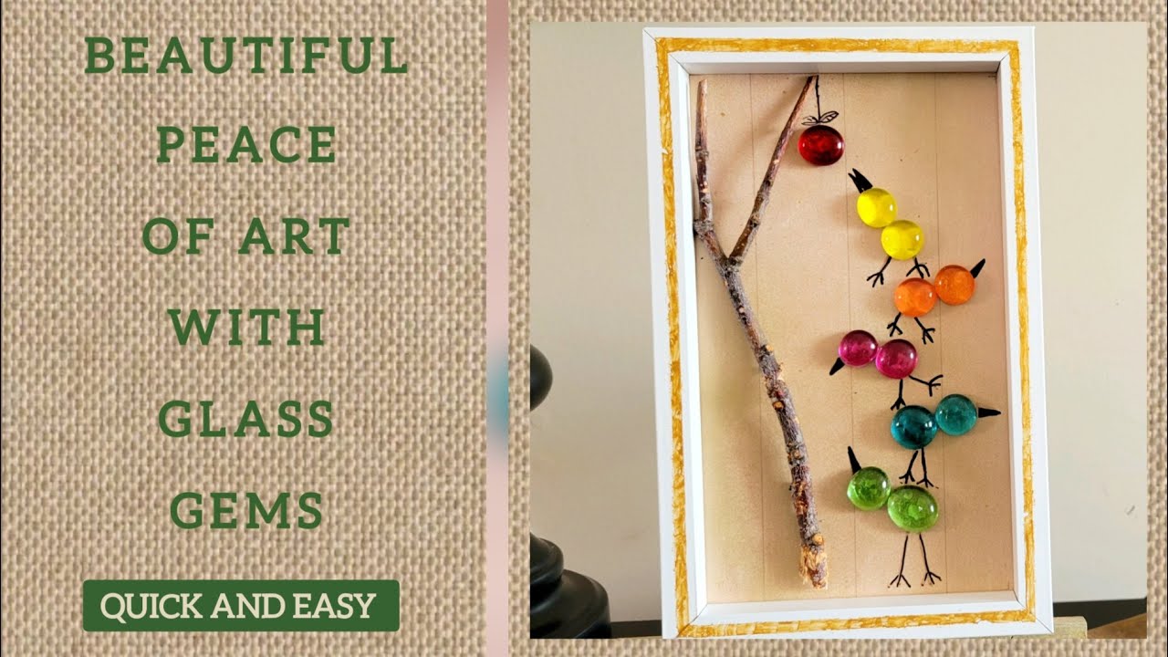Diy Simple Art Idea With Glass Gem/ Wall Art Idea/Best For Beginner/ 