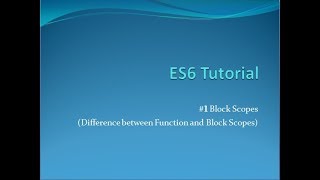 ES6 Tutorial