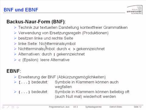 Ue3 Syntaxdiagramme 5 Bnf Und Ebnf Youtube