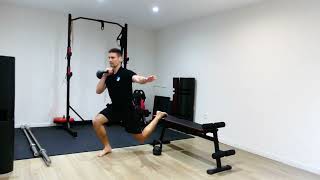 Squat - KB Ipsilateral Front Rack Rear Foot Elevated Split