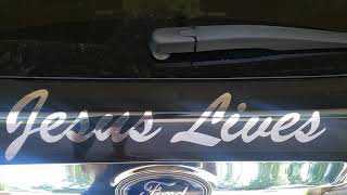 Jesus Lives Chrome Decal + Armor Of God Car Emblem
