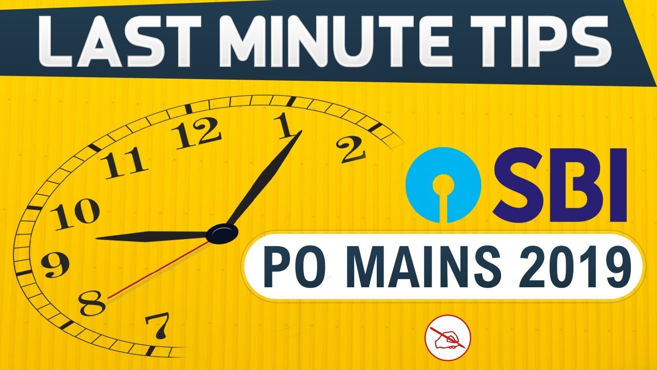 Last Minute Tips | SBI PO Mains 2019 | Live at 4:00 pm