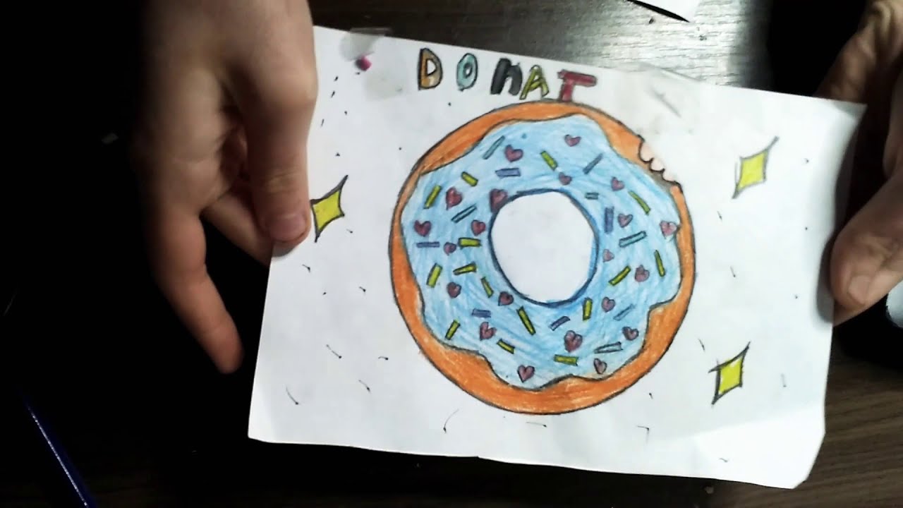 Как нарисовать пончик?🍩)Рисуем быстро и просто.#РисуемСМашей - YouTube