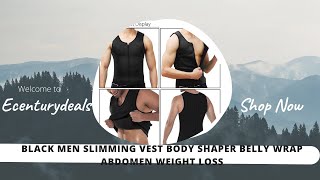 Black Men Slimming Vest Body Shaper Belly Wrap Abdomen Weight Loss