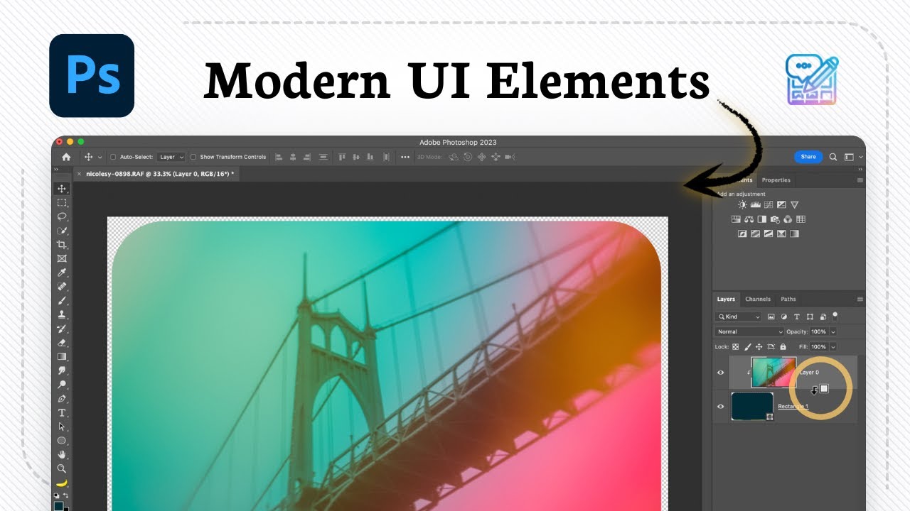Как скруглить углы в Photoshop (маска слоя)