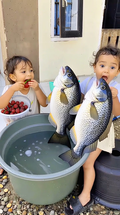 Aumi is happy to have caught a big fish