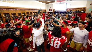 Go Inside the 49ers Locker Room Following Week 14 Win vs. Bears