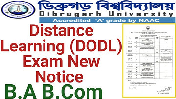 Dibrugarh University Distance Learning (DODL) Exam New Notice || B.A & B.Com Exam Program