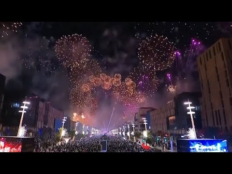 Thousands gather to watch Qatar’s Lusail Boulevard showered in dazzling fireworks