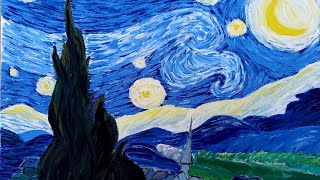 Yıldızlı Gece Tablosu Akrilik Boyama Van Gogh The Stary Night Görsel Sanatlar Diy