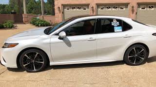 2018 TOYOTA CAMRY XSE PEARL WHITE RED LEATHER USED LOADED FOR SALE INO WWW.SUNSETMOTORS.COM 2.5L
