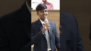 One of the PG student, Mr. Arya Nair sharing about a change in his life during the Induction program