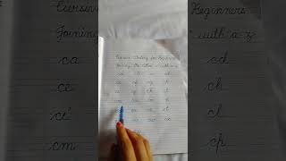 Cursive writing for beginners joining the letter "c" with (a-z )#handwritingpractice #ytshortsviral
