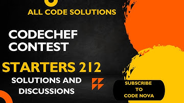 CodeChef Starters 212 | All Codes in Comment Section | #codenova #programming #codechef #coding