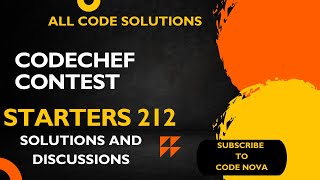 CodeChef Starters 212 | All Codes in Comment Section | #codenova #programming #codechef #coding