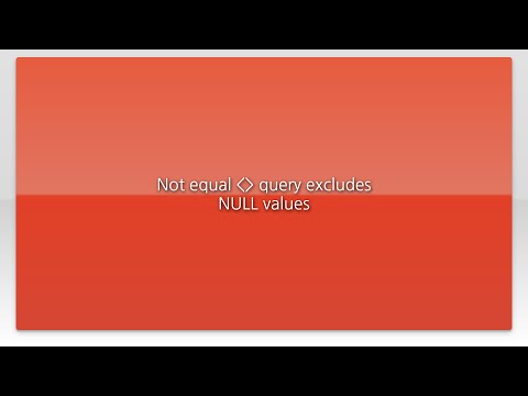 Not equal  query excludes NULL values