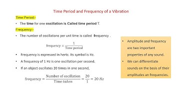 Science 8 Chapter 13 Amplitude, Time Period & Frequency of a Vibration, Loudness and Pitch of Sound