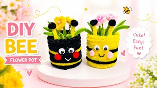 Pipe cleaner cute pot tutorial 🌸/ fuzzy wire craft/ handmade / DIY / craft