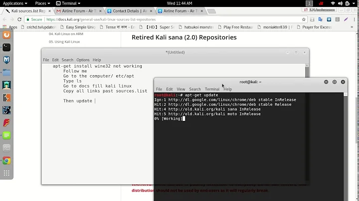 Apt get install wine32 not working kali linux  || Wine install || Notepad install on kali linux