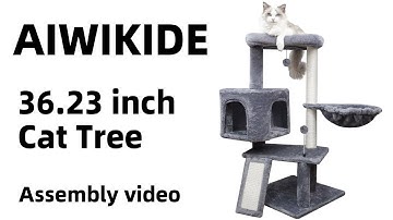 AIWIKIDE 36.23 inch Cat Tree Assembly Video