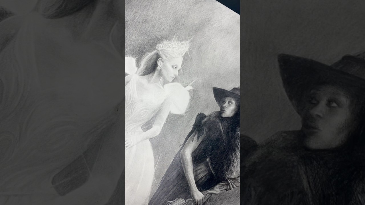 Sketching Glinda & Elphaba from Wicked 