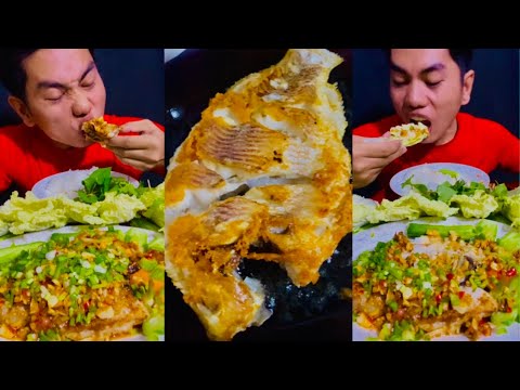 ASMR Mukbang Fried Fish || Lab-Ya Fish Yummy Spicy - YouTube