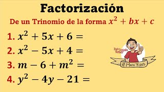 Factoring a Trinomial of the Form x2 bx c. Simple Exercises | Video 1 of 2.