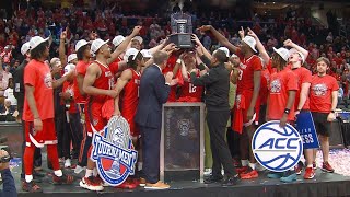 Postgame celebrations for NC State Basketball after winning ACC Tournament Title
