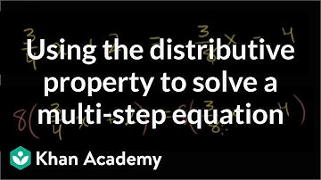 A clever application of the distributive property to solve a multi-step equation | Khan Academy